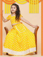 Thumbnail for Girls Printed Ready to Wear Lehenga & Blouse for Kids - Bhama - Distacart