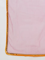 Thumbnail for Girls Pink Foil Printed Ready To Wear Lehenga & Blouse With Dupatta for Kids - Bhama - Distacart