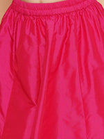 Thumbnail for Girls Pink Floral Print Top & Shrug With Ready to wear Skirts for Kids - Bhama - Distacart