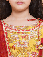 Thumbnail for Girls Printed Ready to Wear Lehenga & Blouse With Dupatta for Kids - Bhama - Distacart