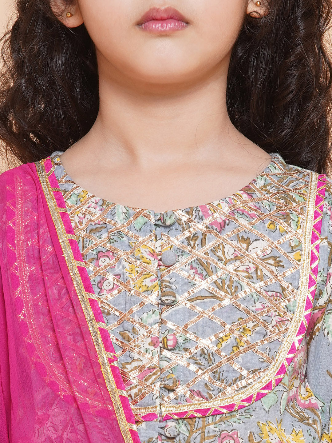 Girls Printed Ready to Wear Lehenga & Blouse With Dupatta for Kids - Bhama - Distacart