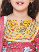 Thumbnail for Girls Blush Pink flower Print Lace Work Choli Ready to Wear Lehenga with Dupatta for Kids - Bhama - Distacart