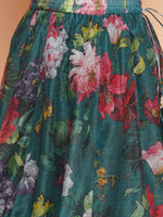Thumbnail for Girls Green Floral Printed Ready to Wear Lehenga & Blouse With Dupatta - Bhama - Distacart