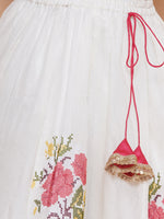 Thumbnail for Girls Peach embroidered choli & floral embroidered Design Lehenga With Dupatta - Bhama - Distacart