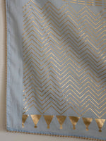 Thumbnail for Suta Blue Floral Cotton Blend Saree - Distacart
