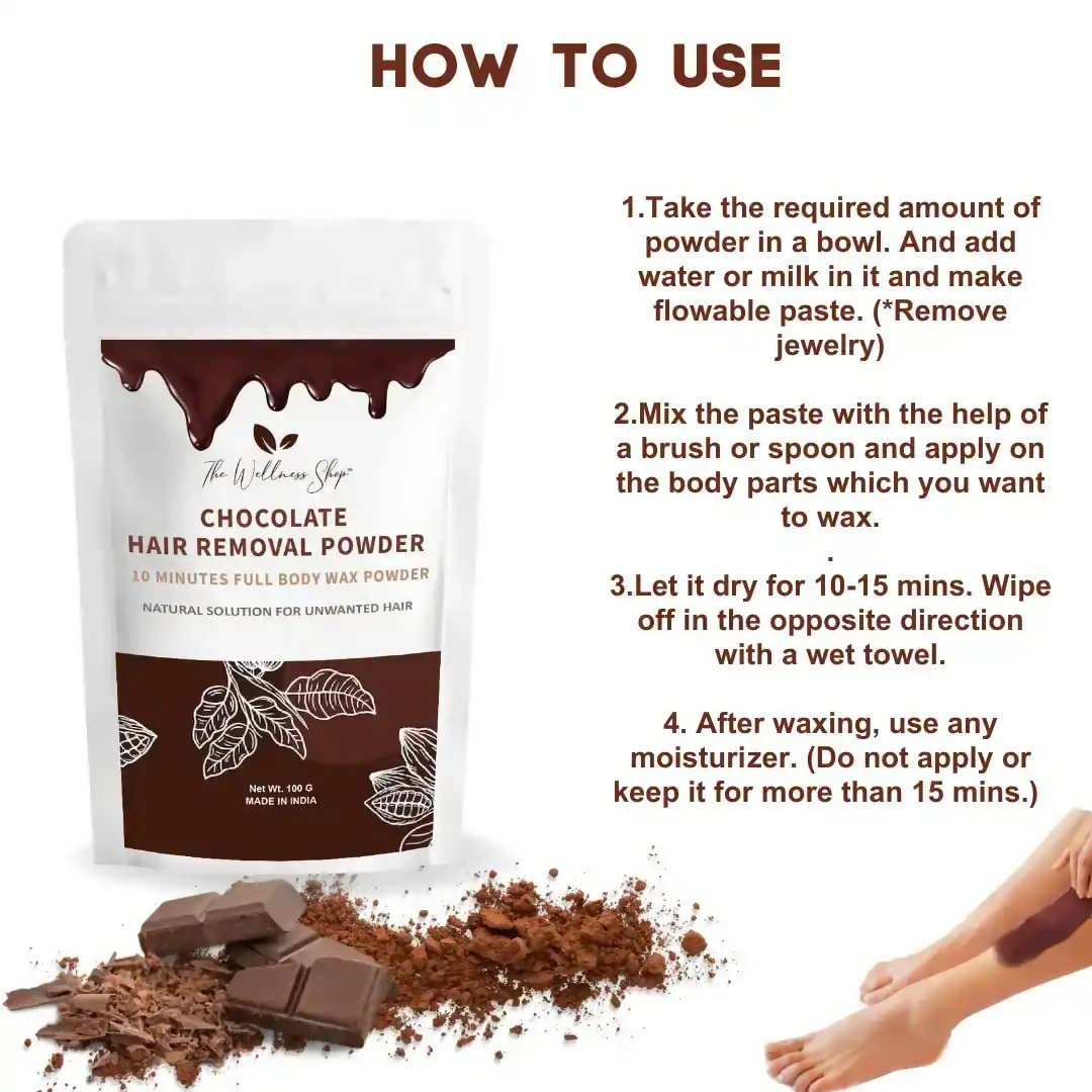 The Wellness Shop Chocolate Hair Removal Powder - Distacart