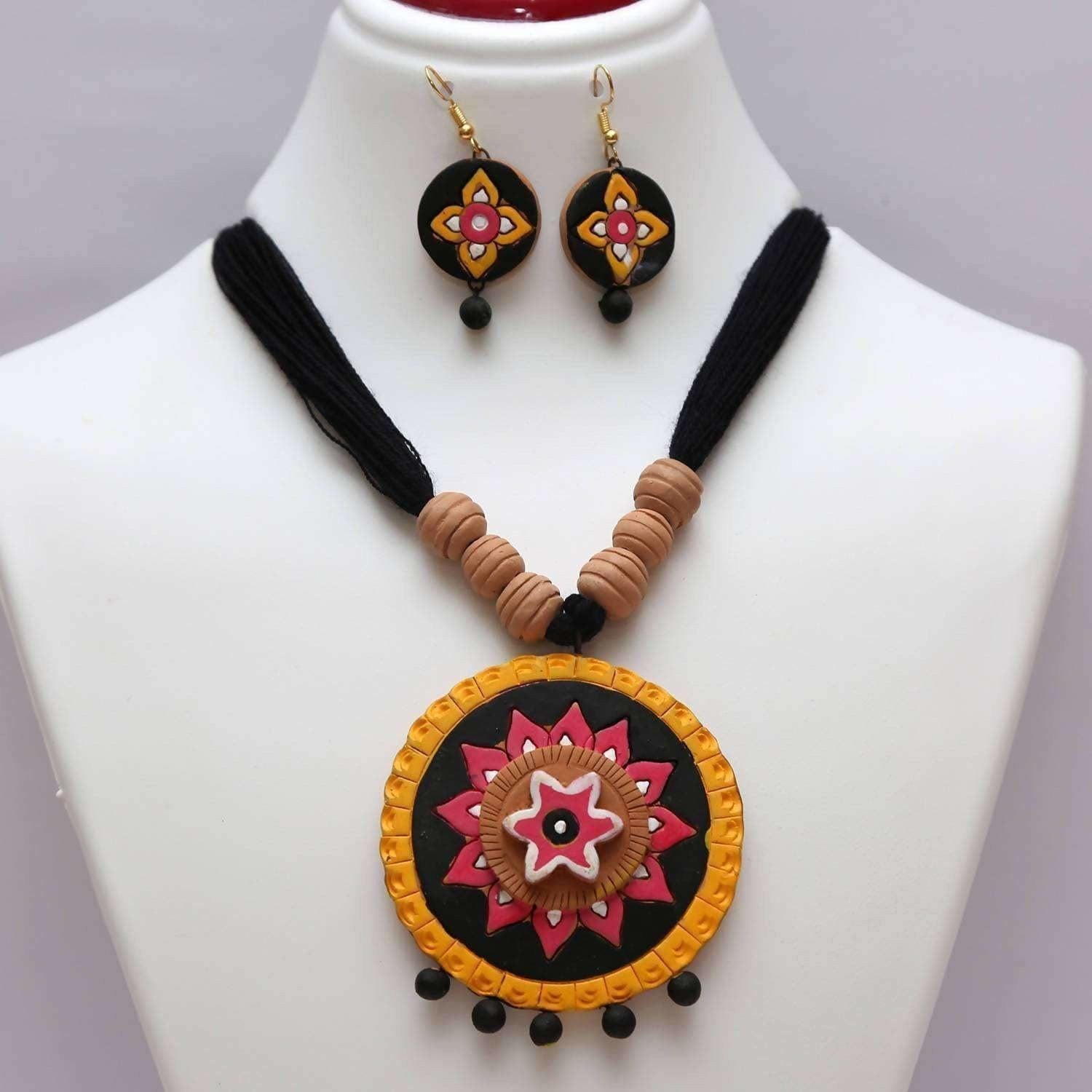 Buy Terracotta Jewelry Multi color Black Chandra Collection Online at
