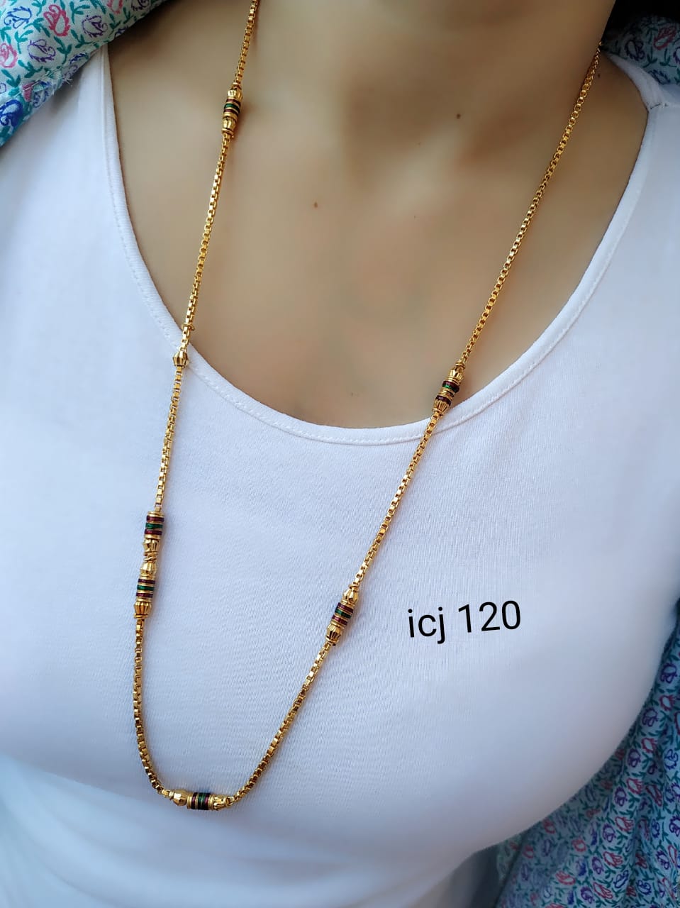 Gold-Plated Alloy Stylish Meena Work Chain - The Pari - Distacart