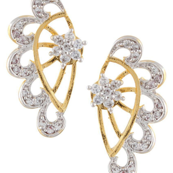 Gold-Plated Alloy American Diamond Small Earrcuff - The Pari - Distacart