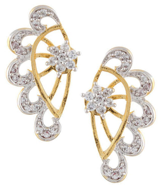 Gold-Plated Alloy American Diamond Small Earrcuff - The Pari - Distacart