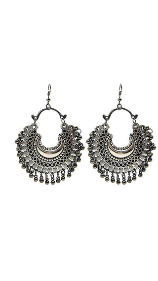 Silver-Plated Alloy Oxidised Designer Earrings - The Pari - Distacart