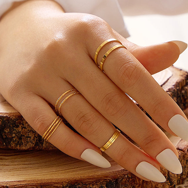 Gold-Plated Alloy Stylish Contemporary Stackable Ring - The Pari - Distacart