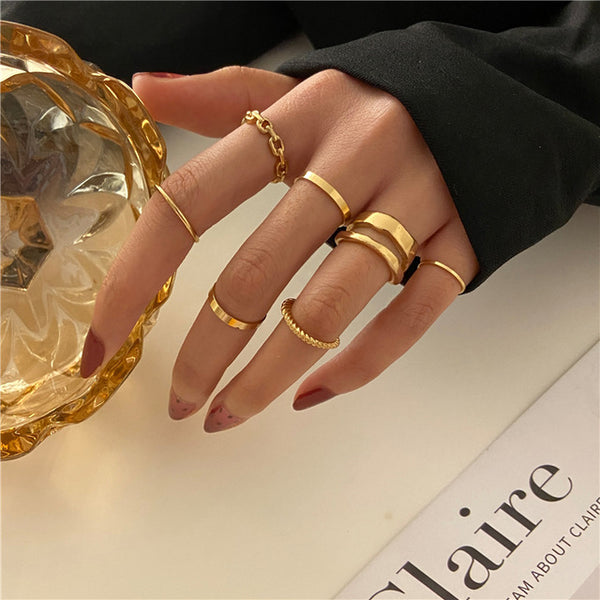 Gold-Plated Alloy Stylish Contemporary Stackable Ring - The Pari - Distacart