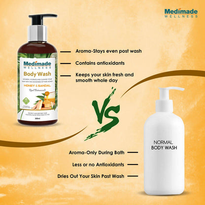 Medimade Wellness Honey & Sandal Body Wash - Distacart