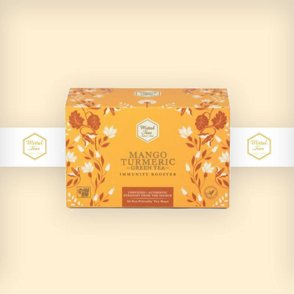 Mittal Teas Mango Turmeric Green Tea - Eco Friendly Bags - Distacart