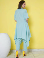 Thumbnail for Women Republic Light Blue Cotton Kurta Set - Distacart