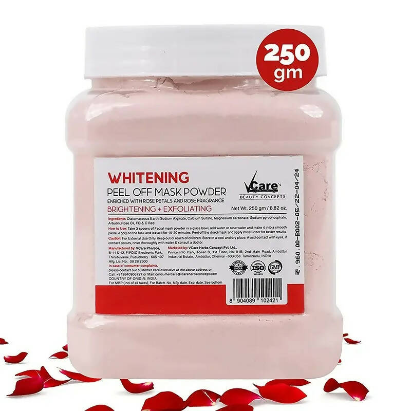 VCare Skin Whitening Rose Peel Off Mask Powder - Distacart