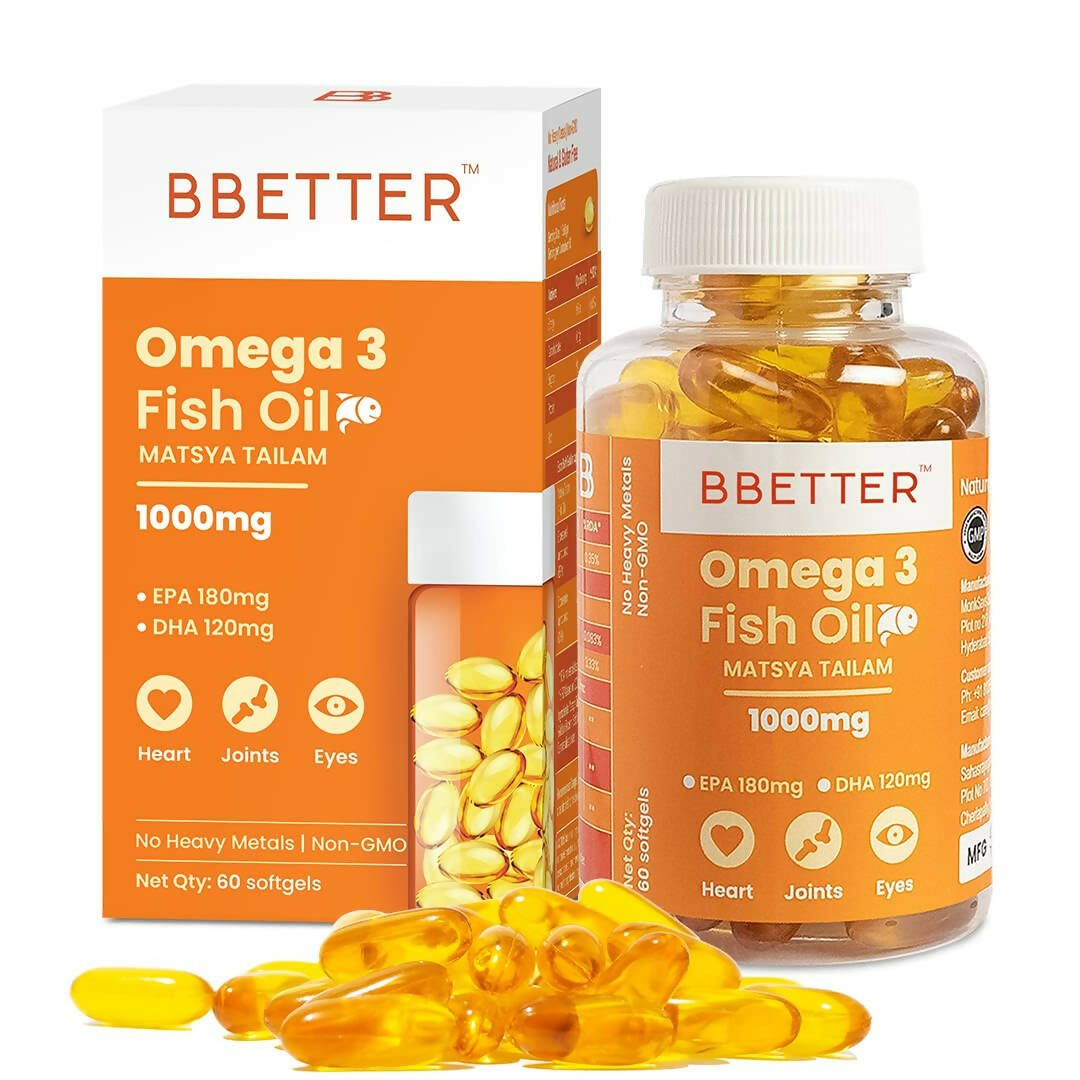 BBETTER Omega 3 Fish Oil Capsules for Women & Men - Distacart