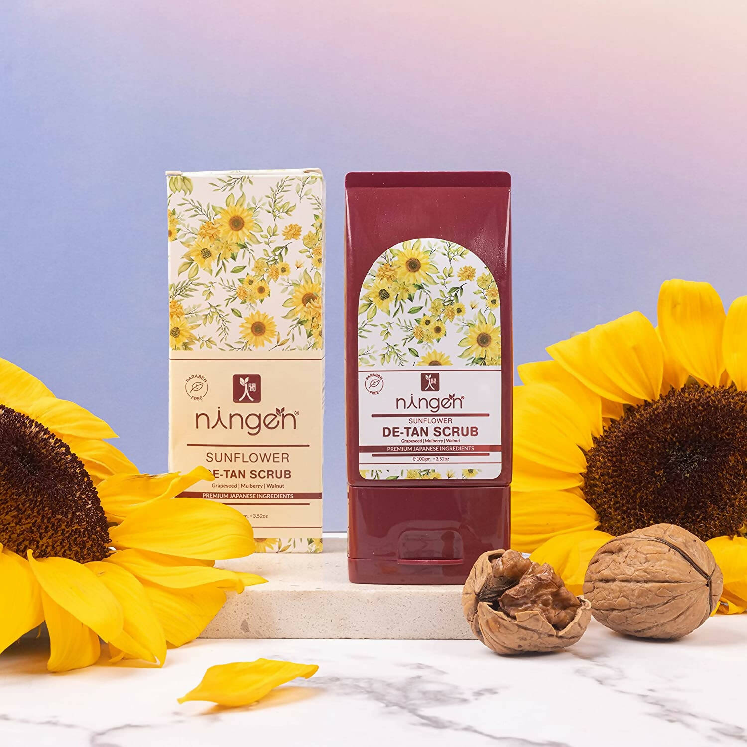 Ningen Sunflower De-Tan Face Scrub - Distacart