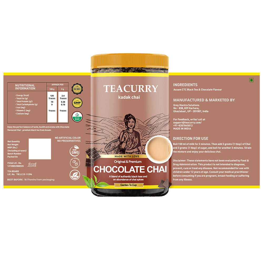 Teacurry Chocolate Chai Powder - Distacart