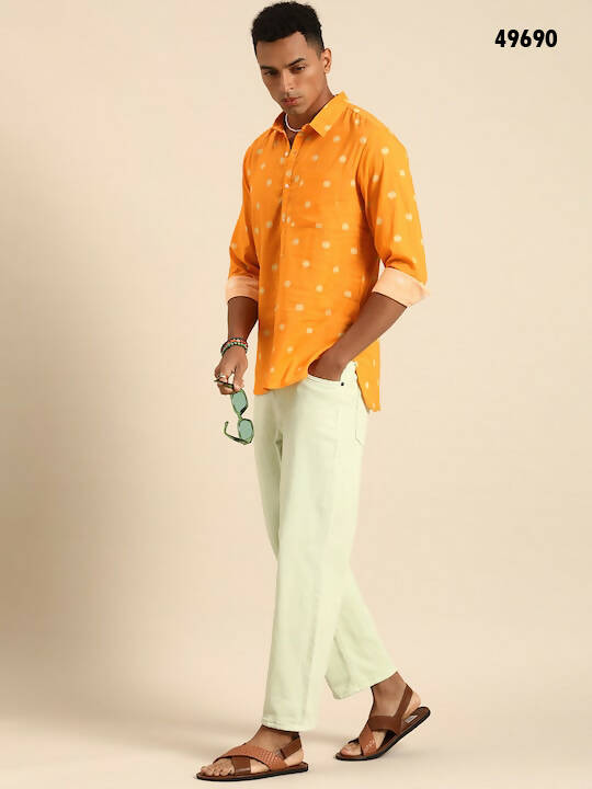 Mustard Men Pure Cotton Relaxed Opaque Printed Casual Shirt - Mahotsav - Distacart