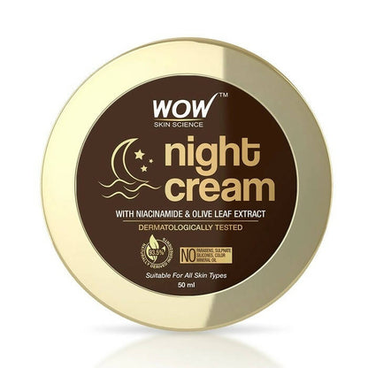 Wow Skin Science Night Cream With Niacinamide & Olive Leaf Extract - Distacart