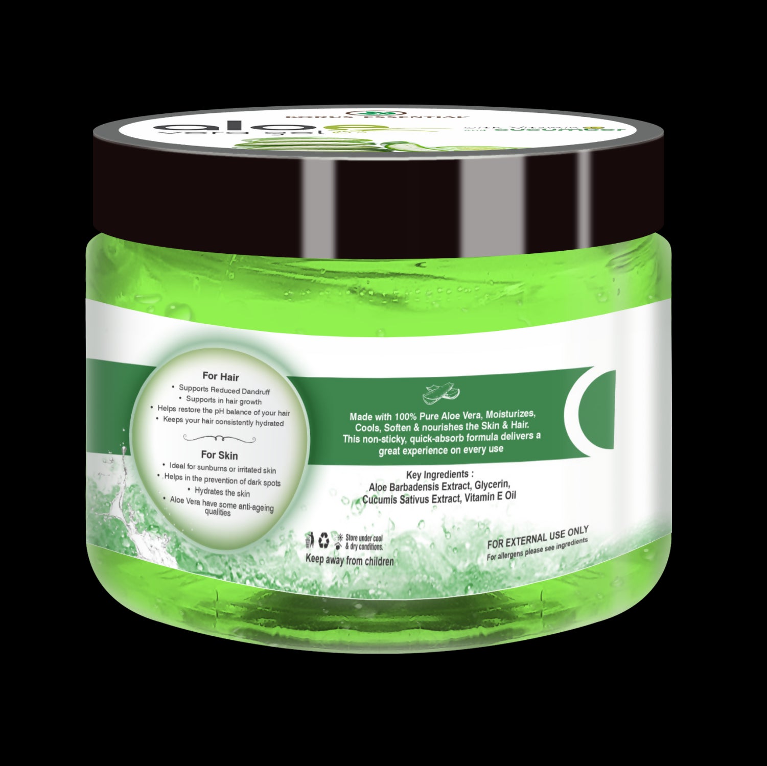 Korus Essential Aloe Vera Gel with Cucumber and Vitamin E - Distacart