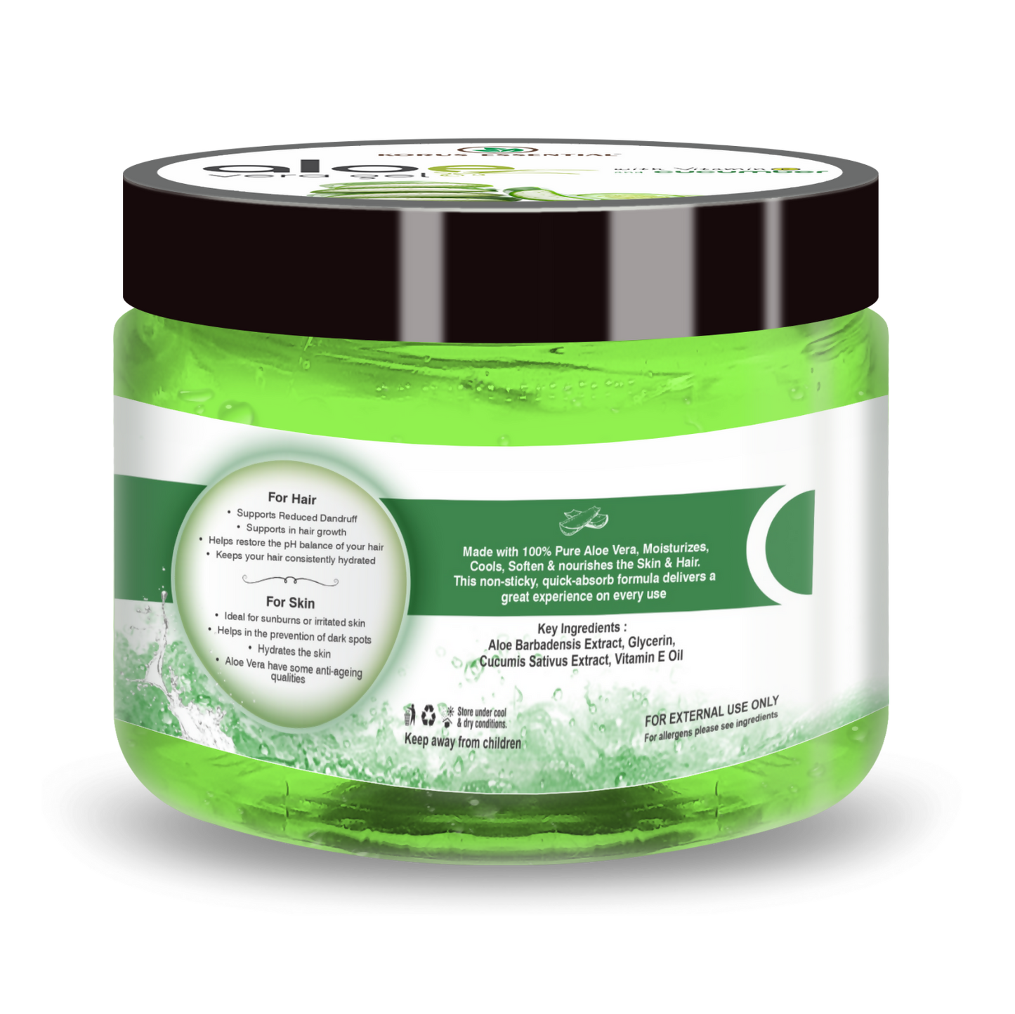 Korus Essential Aloe Vera Gel with Cucumber and Vitamin E - Distacart