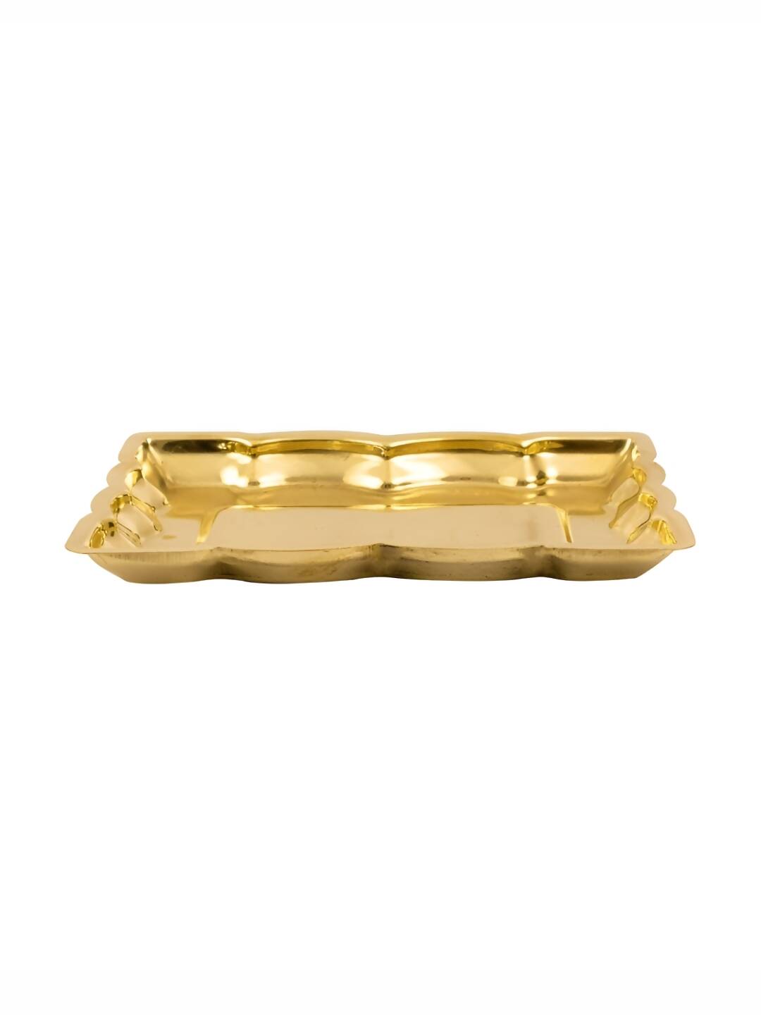 Spillbox Gold-Toned Brass Rectangular Betal Thali Pooja Essential - Distacart