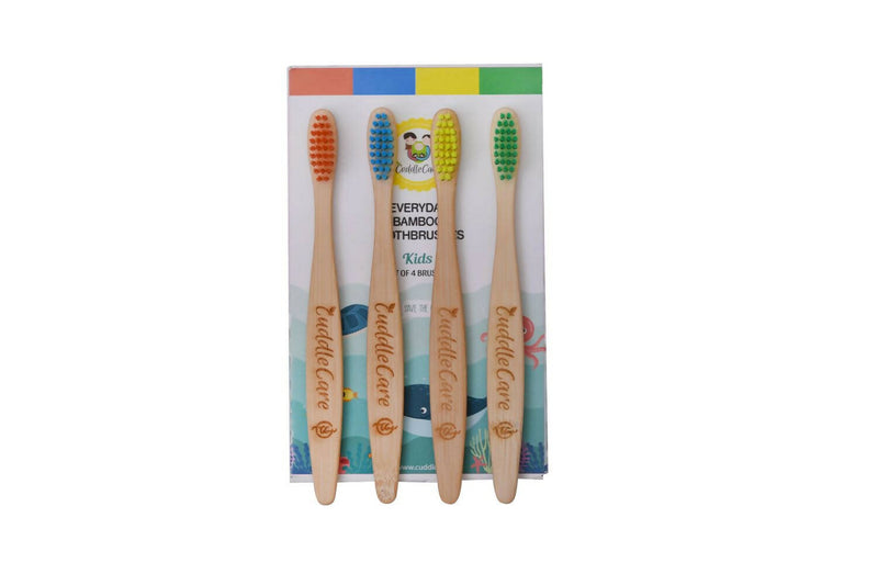 Cuddle Care Bamboo Toothbrushes for Kids (Pack of 4) - Distacart