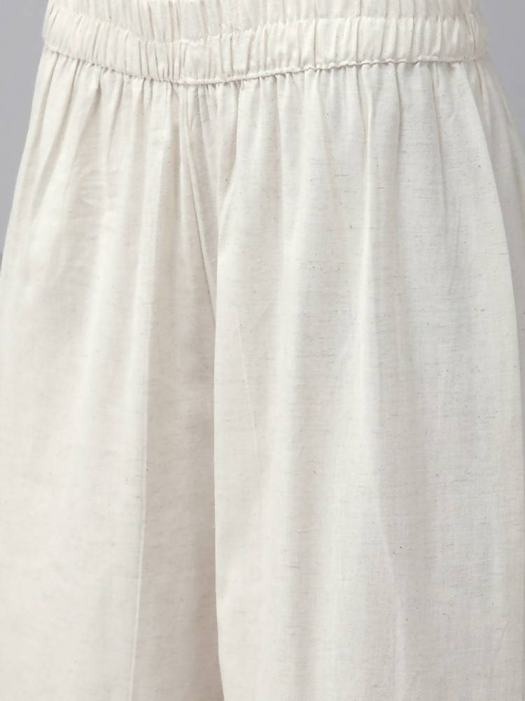 Yufta Maroon & Off White Embroidered Dupatta Set