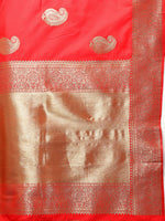 Thumbnail for Lorenvalley Fashion Red Soft Silk Woven Design Gold Zari Weaving Saree - Distacart