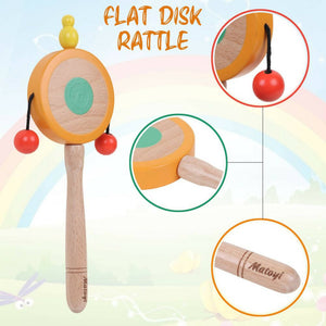 Matoyi Wooden Baby Flat Disk Rattle - Distacart
