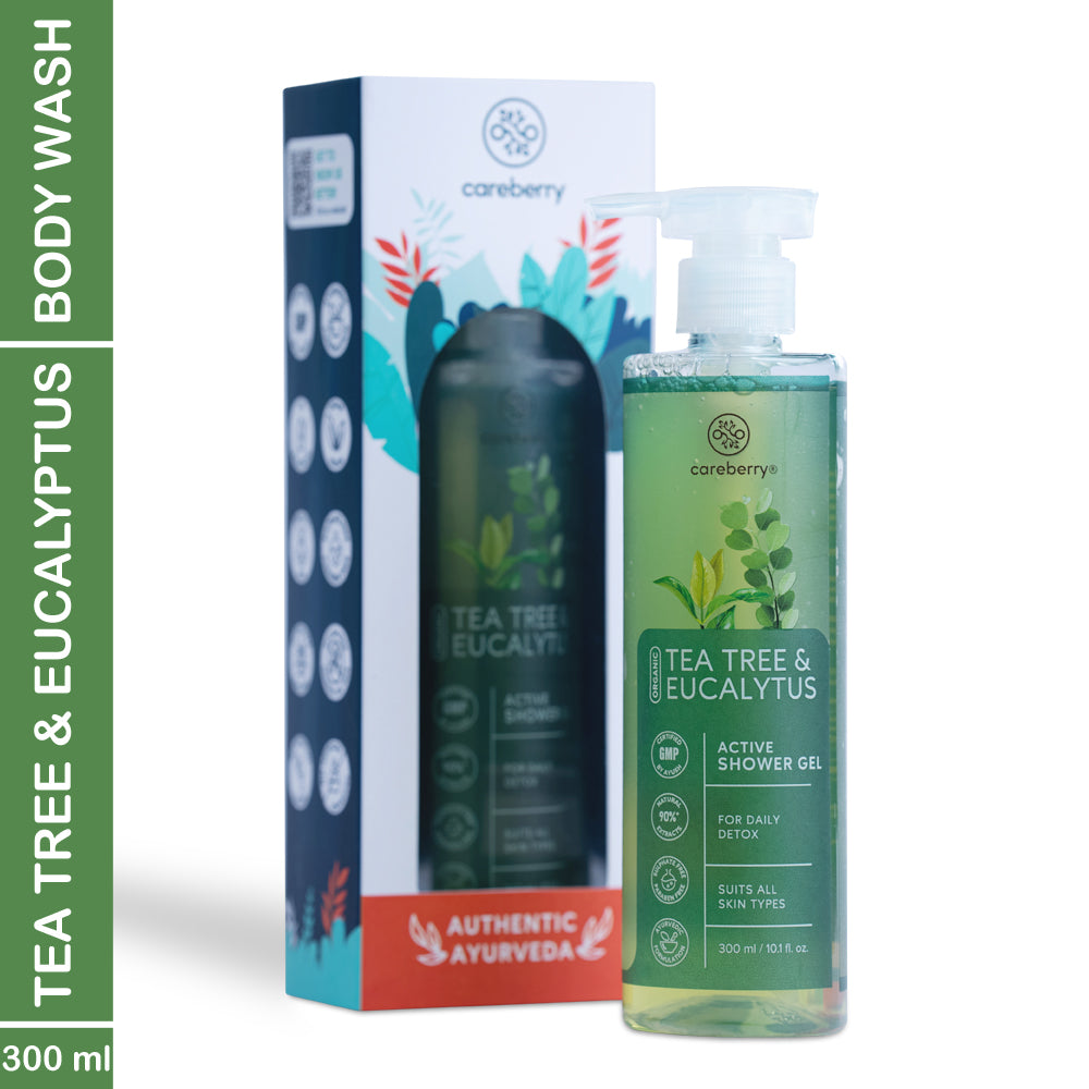 Careberry Organic Tea Tree Eucalyptus Oil Shower Gel - Distacart