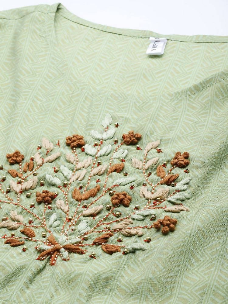 Yufta Silk Green Regular Dress Single