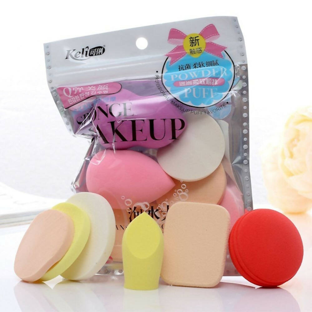 Favon Keli Pack of 6 Different Shaped Makeup Puffs and Sponges for Multiuse - Distacart