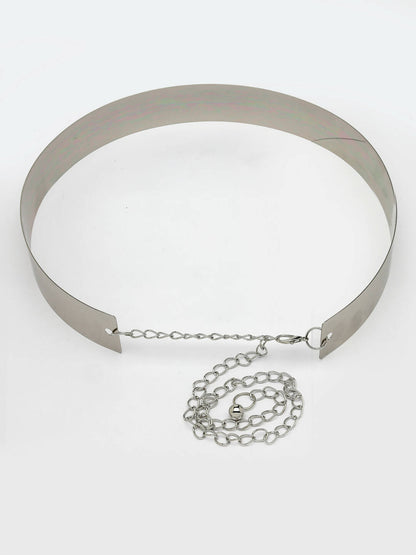 NVR Women Circular Silver Plated Adjustable Broad Belt - Distacart