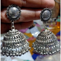 Thumbnail for Oxidized Designer Crafted Traditional Jhumka Brass Jhumki Earrings