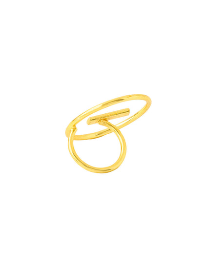NVR Women Gold Plated Adjustable Finger Ring - Distacart