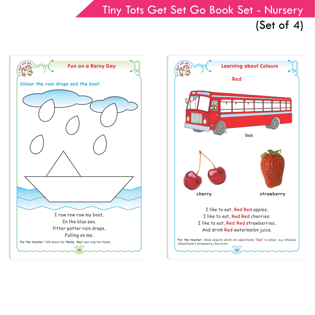Tiny Tots Get Set Go Preschool Learning Nursery Books Set of 4| Term wise Education Books| Ages 3-4 Years - Distacart