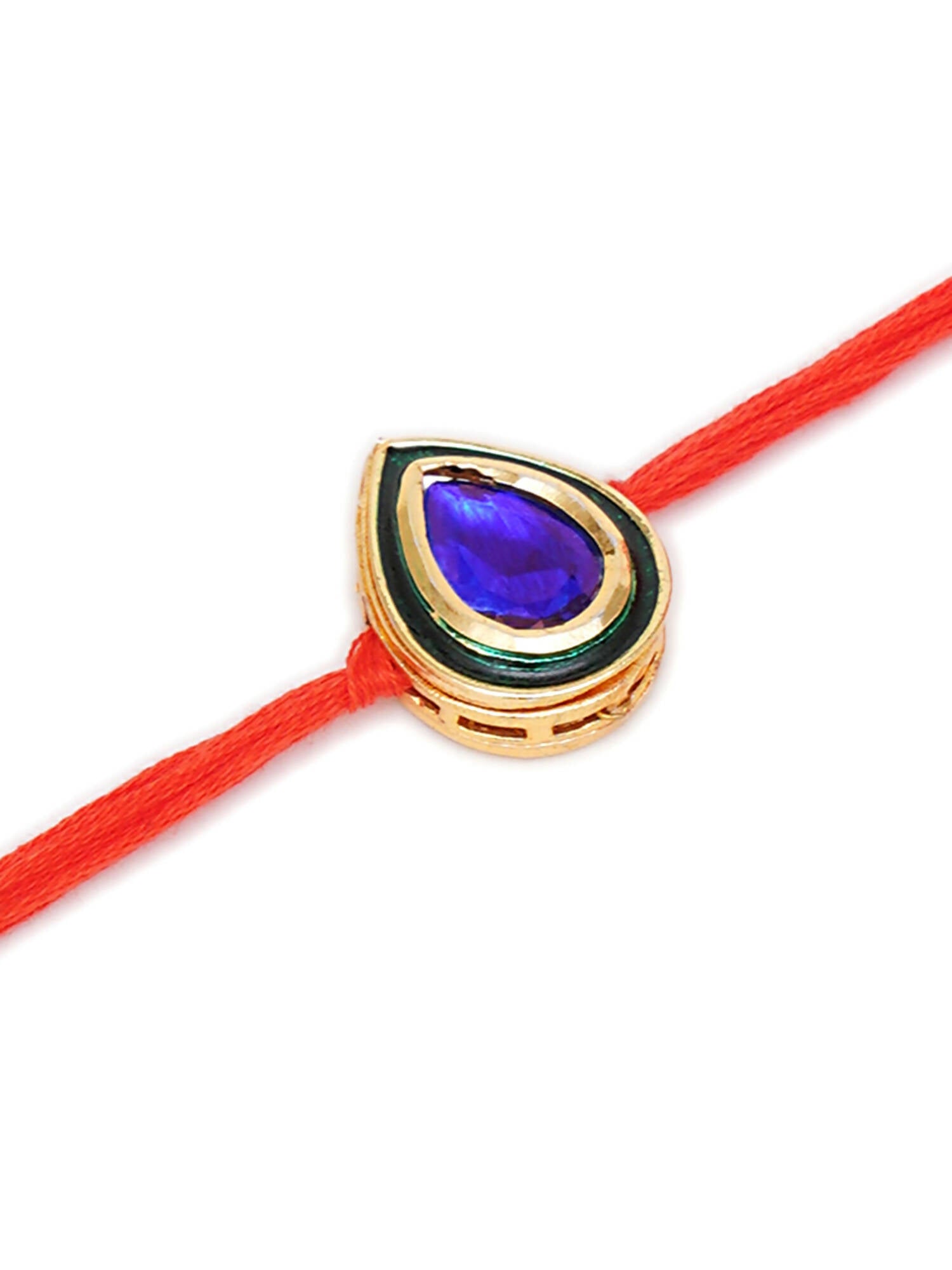 Designer kundan Rakhi - Ruby Raang - Distacart