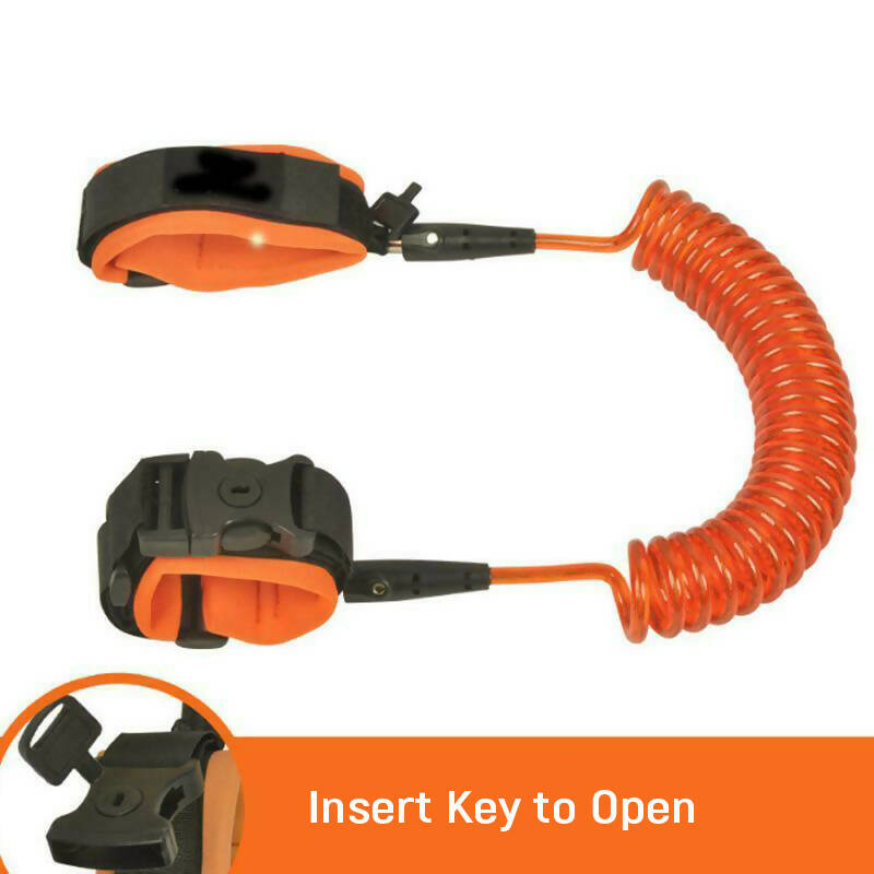 Safe-O-Kid Elastic Safety Wrist Adjustable Strap link for Baby- Orange Colour - Distacart