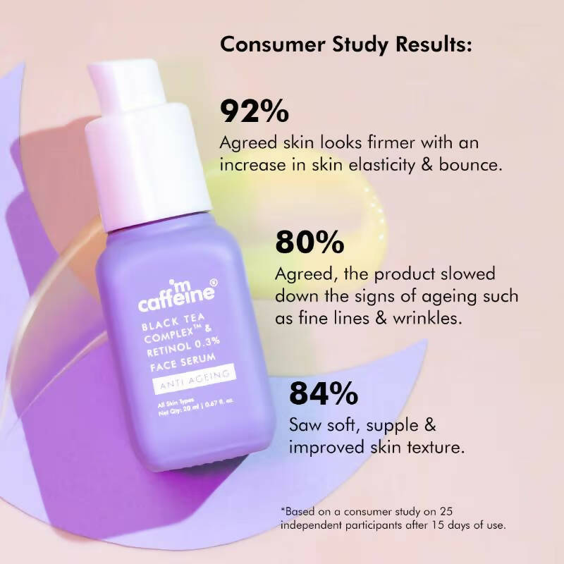 mCaffeine Retinol 0.3% & Black Tea Complex Anti Aging Face Serum - Distacart