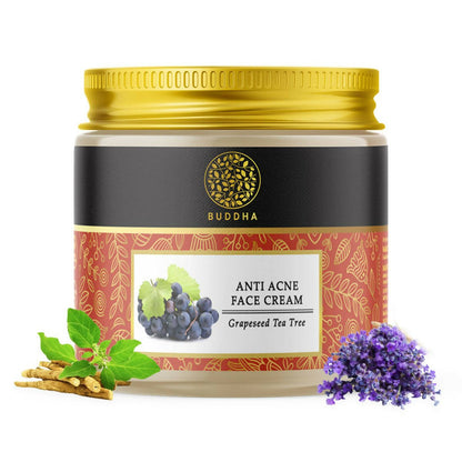 Buddha Natural Anti Acne Face Cream - For Acnes, Pimples, Scars & Marks - Distacart