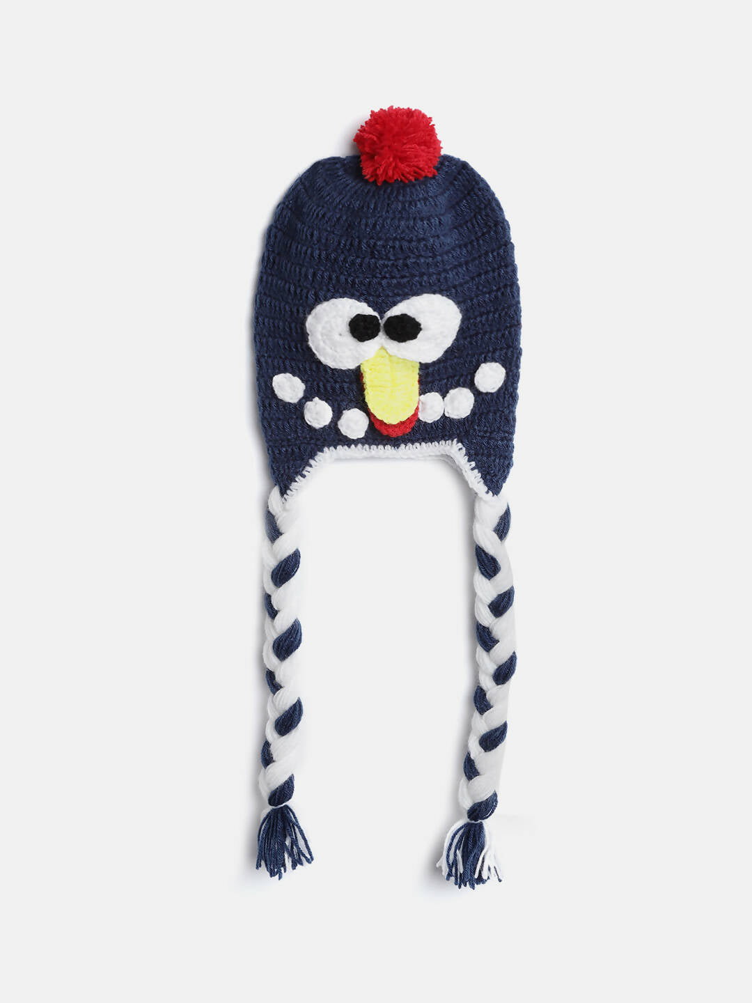Chutput Kids Woollen Hand Knitted Owl Detailed Cap - Blue - Distacart
