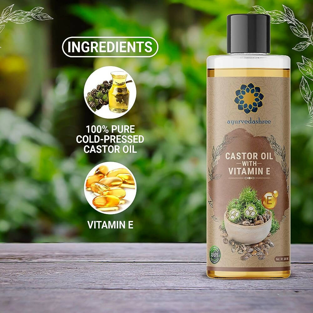 Ayurvedashree Cold-Pressed Castor Oil with Vitamin E - Distacart