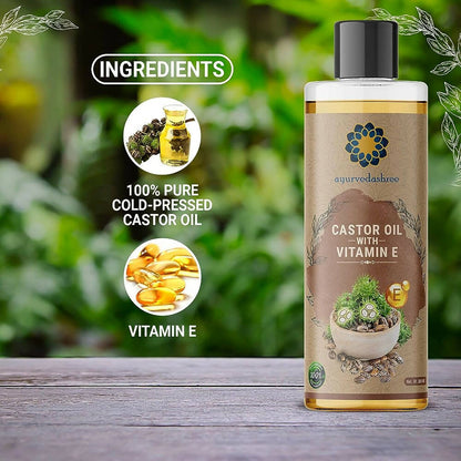 Ayurvedashree Cold-Pressed Castor Oil with Vitamin E - Distacart