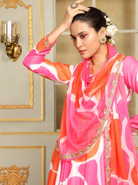 Thumbnail for Pomcha Jaipur Pink Saadgi Rangeen Anarkali Set - Distacart