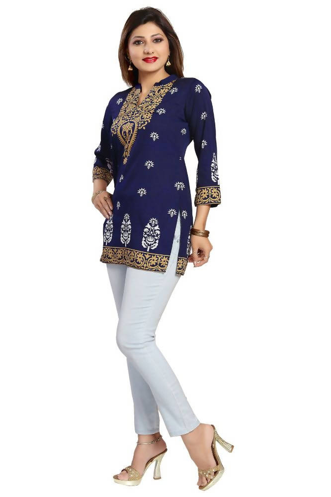 Snehal Creations Endearing Ethnicity Short Blue Tunic