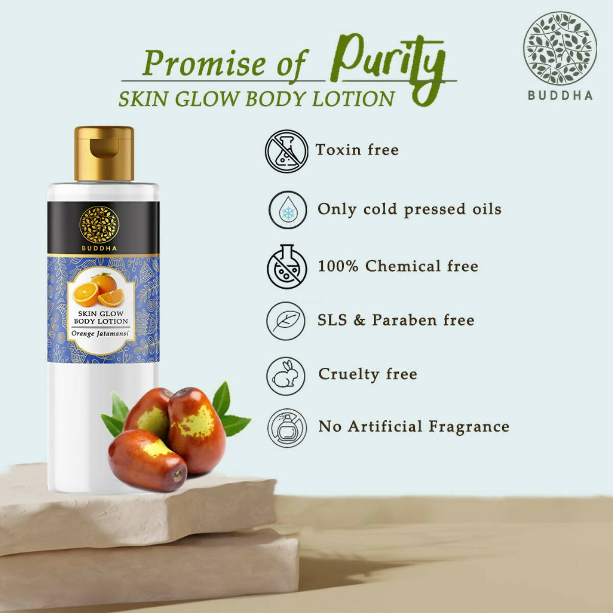 Buddha Natural Skin Glow Body Lotion - Helps To Hydrate and brighten skin Bring Natural Glow - Distacart
